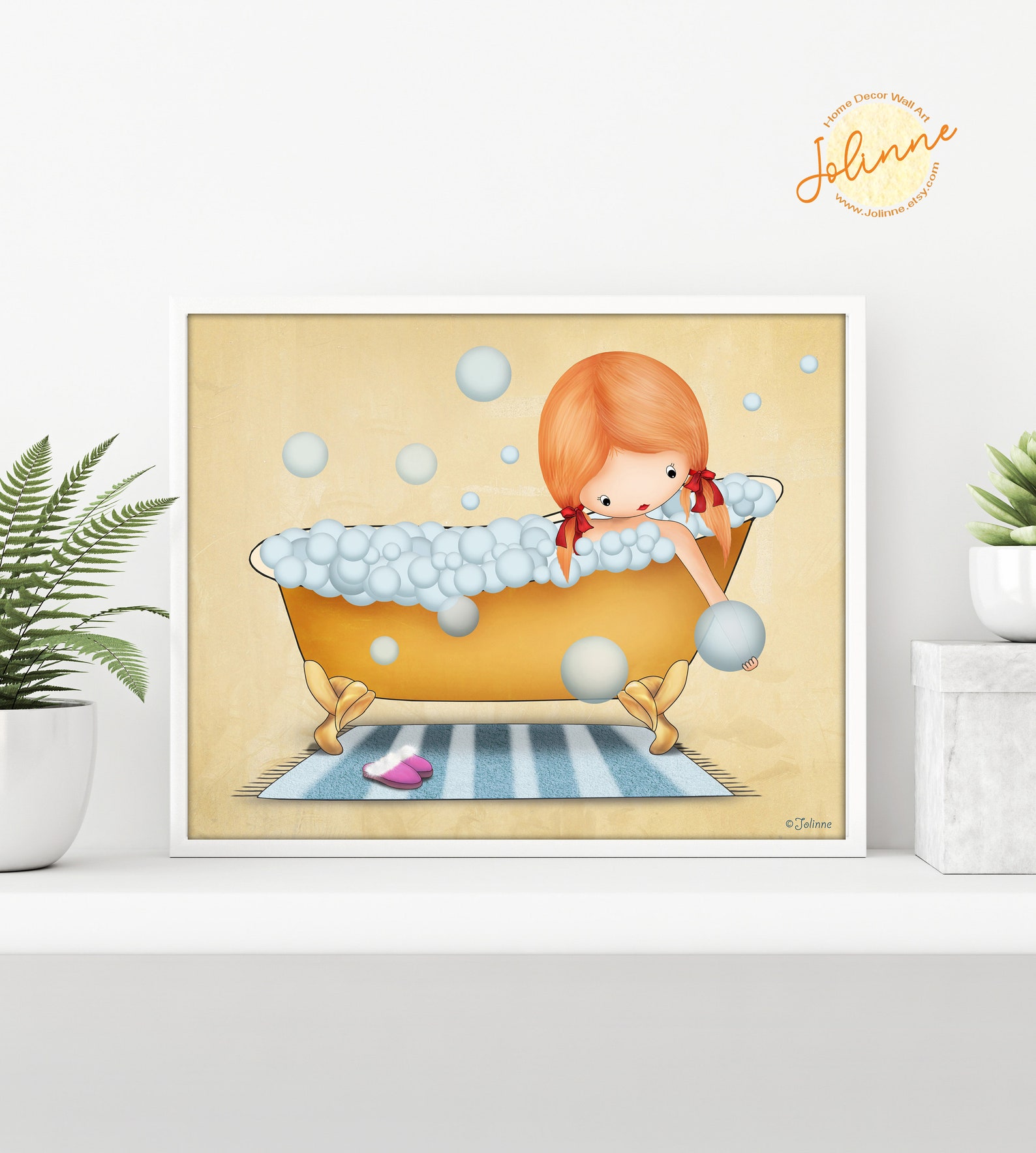 Girl Bathroom Decorgirl Bathroom Wall Artgirl Personalize | Etsy