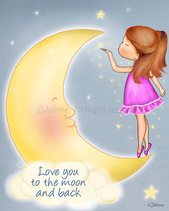 "I Love You To The Moon And Back" Kids Wall Plaque - Pink With White Border, Ready To Hang Nursery Decor - View #7