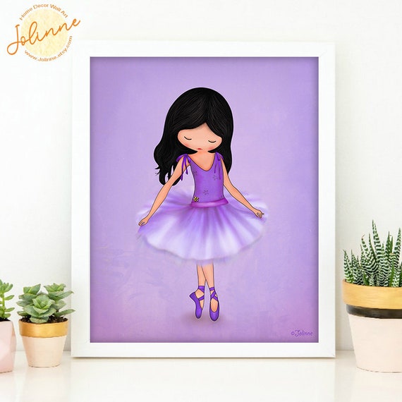 Ballerina Girl Art Print, Ballet Room Decor
