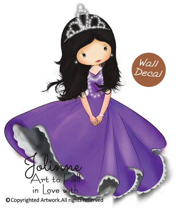 Large Wall Stickers For Kids Room Princess Room Wall Decals Vinyl Stickers Purple Nursery Decor Girls Bedroom Little Princess Wall Art