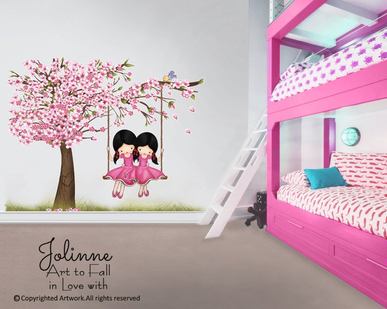 cherry blossom wall decal girls bedroom