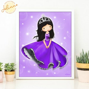 Personalized childrens room decor,Princess wall art,Baby nursery art,Pink princess room,Toddler room princess wall art,Baby girl room poster image 2