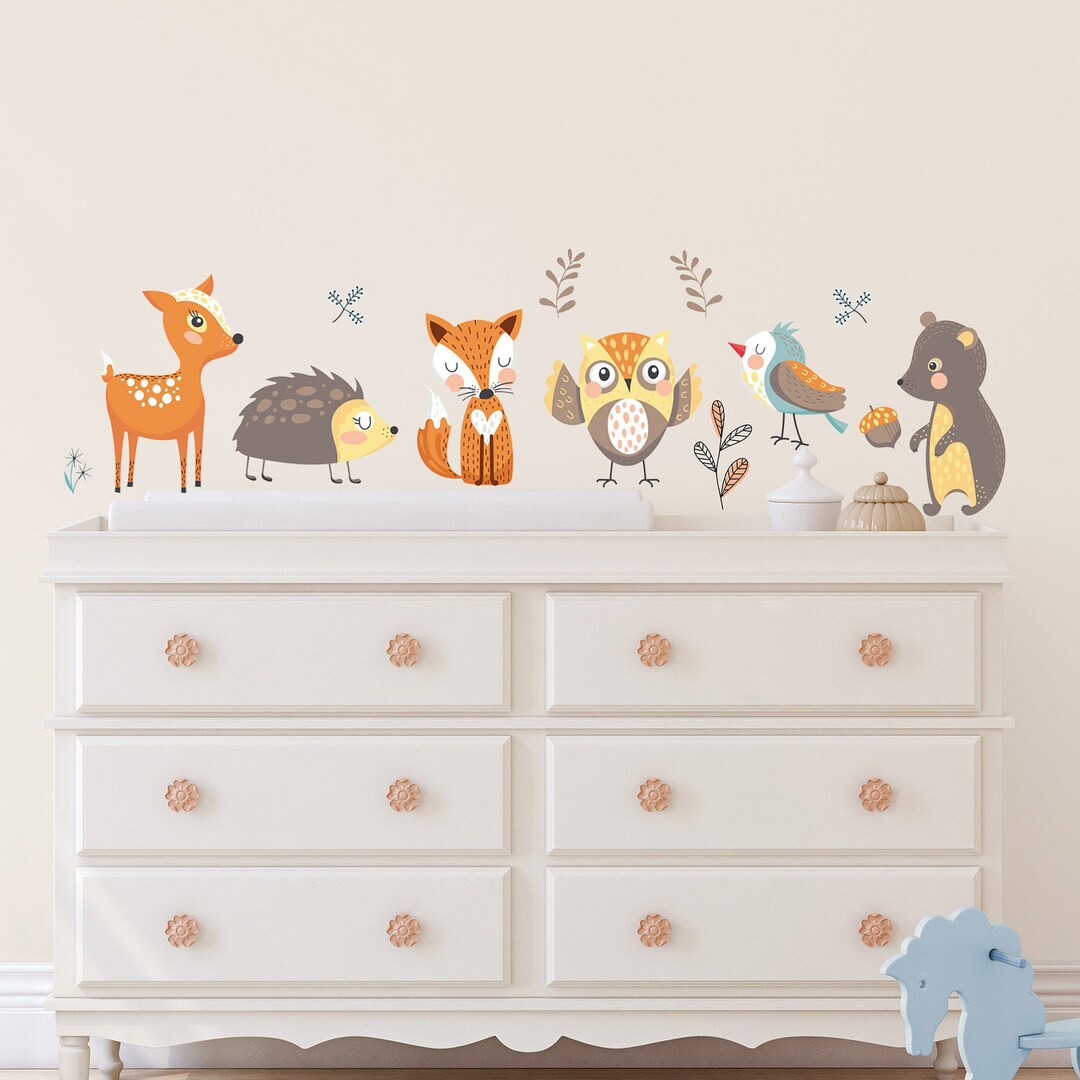 Woodland Animals Wall Decal Toddler Room Wall Stickers of Etsy