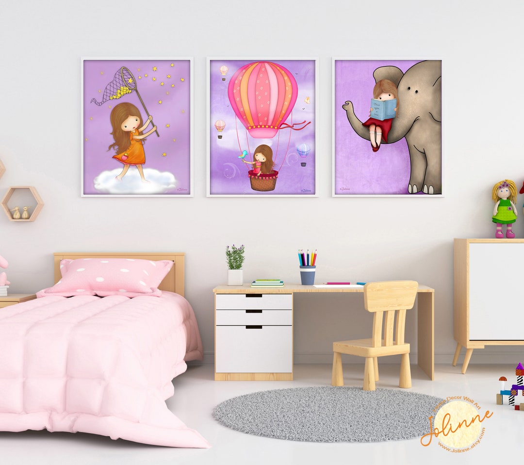 Girl Room Art Prints, Set of 3, Nursery Wall Decor - Etsy
