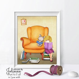 Classroom posters,Kids room wall art,Book Lover Wall Art Poster,Children books posters,Nursery decor,Book nook room picture image 2