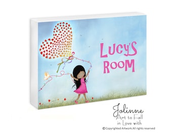 Personalized Door Sign Girls Room,Baby Girls Nursery Sign,Girl Nursery Decor,Custom Name Girls Gift,Name Plaque for Girls Room,Nursery Art
