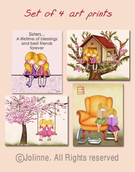 Schwestern Zimmer Dekor Kunstdruck für Schwestern | Etsy