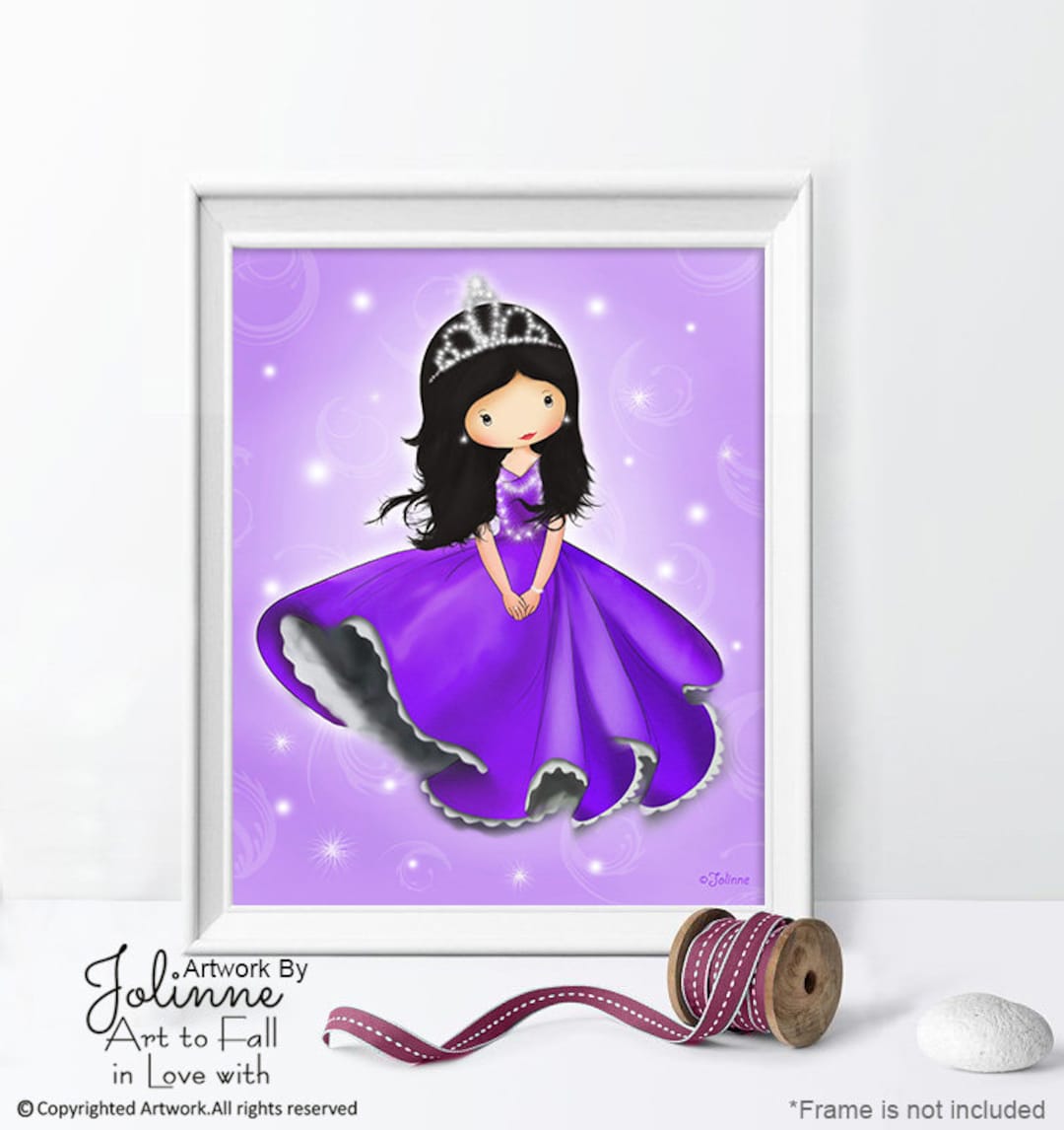 Princess Room Wall Art ,disney Princess Poster,purple Pink Art Print ...