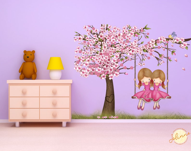 cherry blossom wall decal girls bedroom