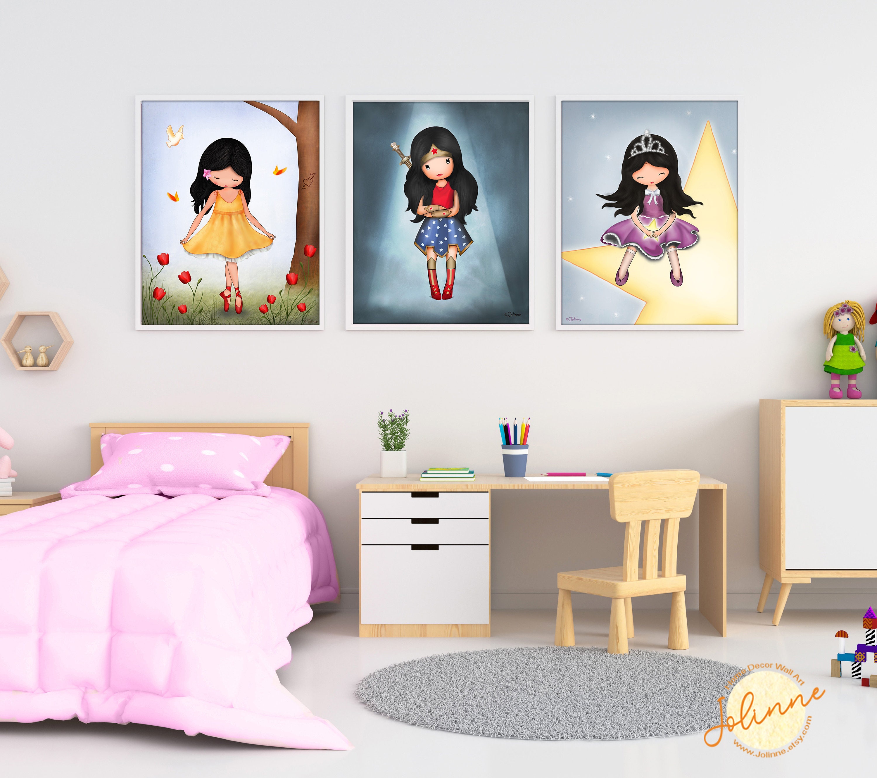 für Individuelle Poster Hautfarbe für Schlafzimmer Haar Kinderzimmer, Kinderzimmer Bilder, Dekor und Kunstdrucke, Kinder, Mädchen