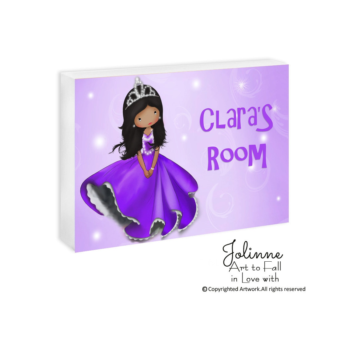 Princess Custom Signs Princess Name Door Sign,princess Personalized Name Sign,dark Skin ...