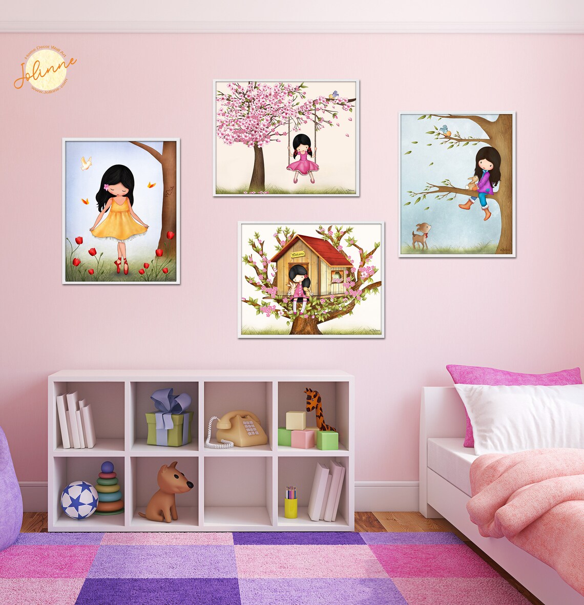 Art for Kids Roomgirls Room Decorset of 4 Wall Art | Etsy