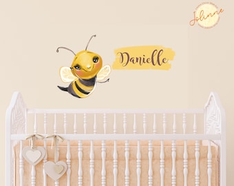 Custom bee decal,custom bee sticker,custom baby vinyl decal,personalized wall decal sticker baby,Nursery wall sticker decal for baby