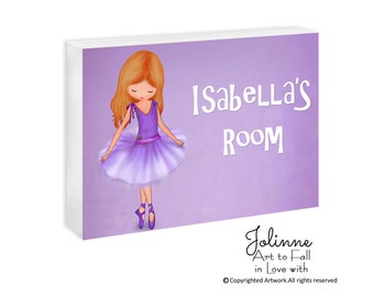 Ballerina personalize art,Ballerina plaque,Ballerina room,Ballet picture,Kids personalized name plaque,Ballerina girl wall art,Ballet dancer