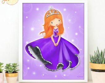 Princess Poster for Girls Room,Princess Children's Room Decor,Princess Baby Girl Nursery Picture,Princess Art Print for Kids Bedroom