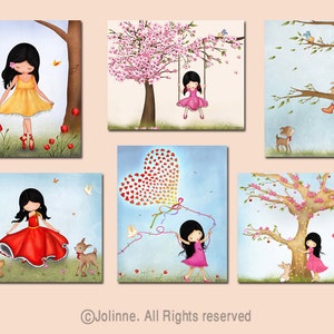 Set of 6 Art Prints for Girls Room, Kids Room Decor Art Posters,little ...