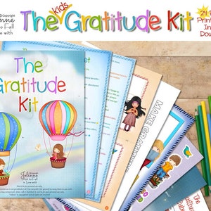 Kit di gratitudine per bambini,kit di attività per bambini,Kit stampabile per bambini,Ragazze di attività domestiche,Kit di pagine da colorare per bambini,Kit di gratitudine per bambini,