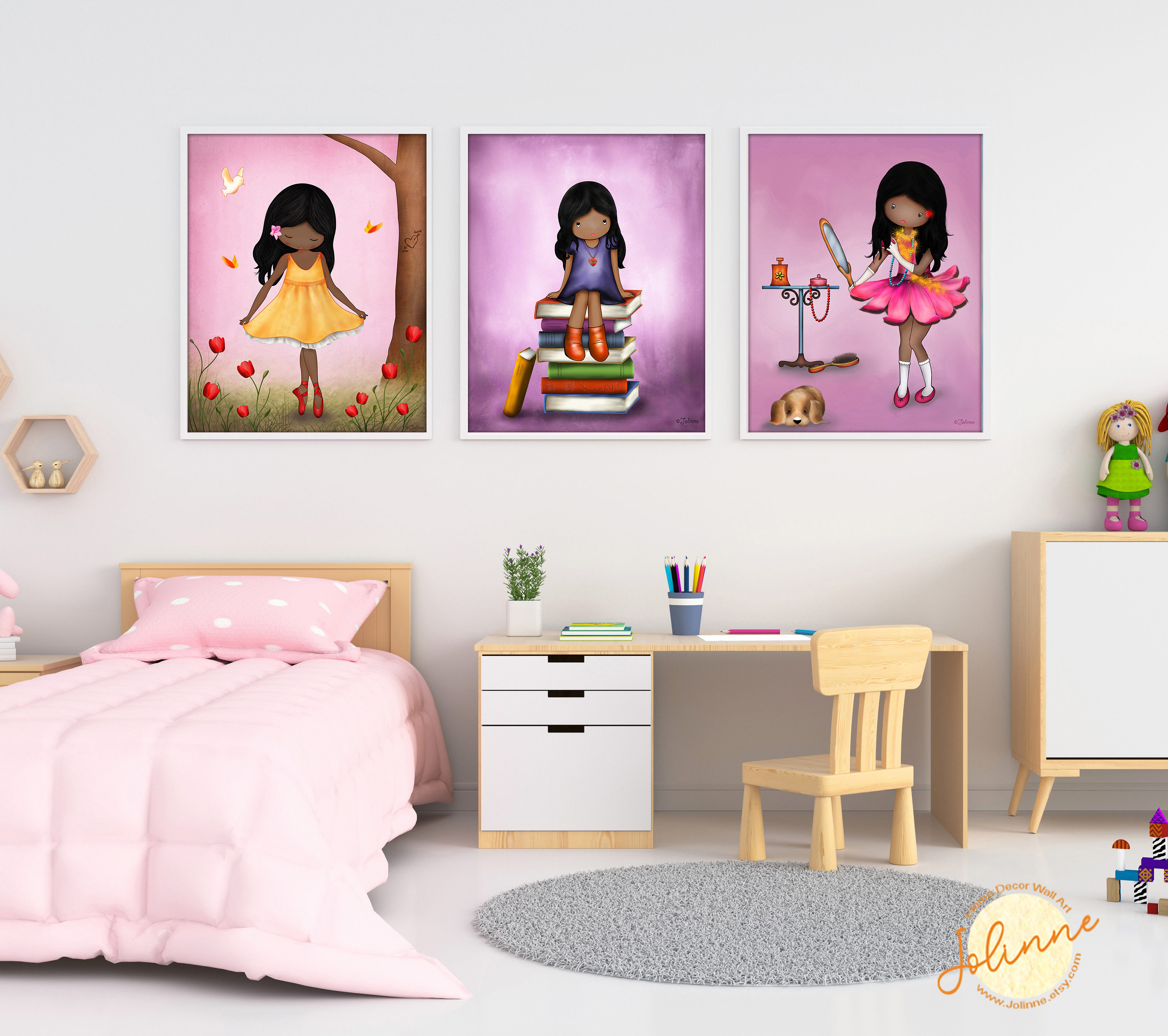 Pictures for Girls Bedroom,girls Room Posters Set, 3 Set Toddler Girl Room  Art,kids Room Decor,granddaughter Room Decor Gift - Etsy, image size:3000x2661