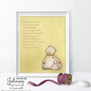 Girl nursery wall art pooh,Winnie pooh canvas art print,Winnie pooh quote,Winnie pooh newborn girl decor,Winnie pooh picture pink toddler Yellow