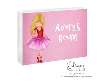 Ballerina personalize art,Ballerina plaque,Ballet picture,Ballerina room,Ballerina decor for girls room,Gift for dancer,Ballet girl decor