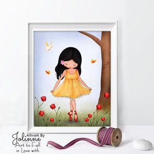 Baby room wall decor girl,Ballerina art print,Baby girl room decor,Ballerina gift for girl image 2