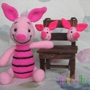 Piglet pink 12inches PDF amigurumi crochet pattern image 1