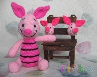 Piglet pink 12inches - PDF amigurumi crochet pattern