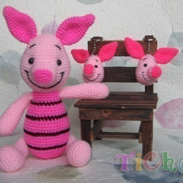 Piglet pink 12inches - PDF amigurumi crochet pattern