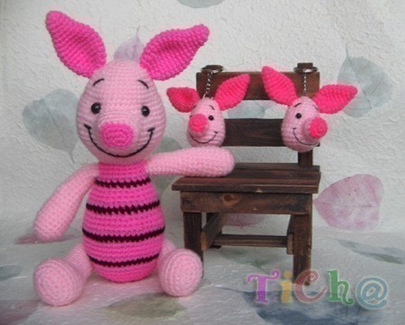 Piglet pink 12inches PDF amigurumi crochet pattern image 1