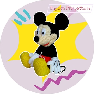 Mickey Mouse Crochet Pattern: 10&quot; Amigurumi (PDF Download)