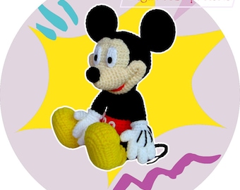 Mickey Mouse Crochet Pattern – 10 Inch Amigurumi Plush toy ,  (PDF download)