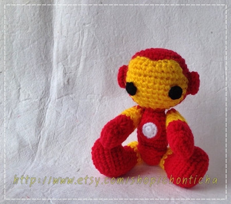 Iron Man 6 inches PDF amigurumi crochet pattern image 2