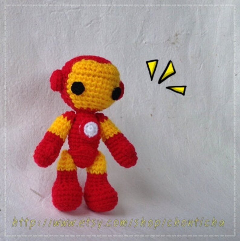 Iron Man 6 inches PDF amigurumi crochet pattern image 1