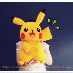 Pikachu 22 inches - PDF amigurumi crochet pattern