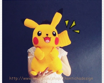 Pikachu 22 inches - PDF amigurumi crochet pattern