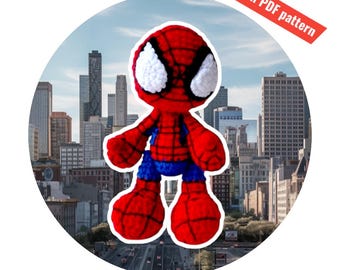 Spiderman Amigurumi Crochet Pattern: 6&quot; Plush Doll (PDF Download)