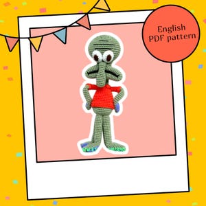 Squidward 15 inches - PDF amigurumi crochet pattern