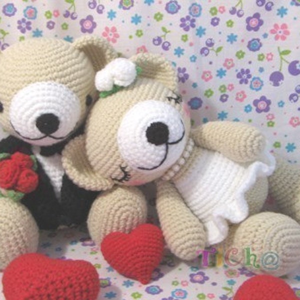 Cute Bear wedding - PDF crochet pattern