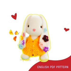 Blumenhasen Häkelanleitung: 22&quot; Amigurumi Doll Anleitung (PDF Download)