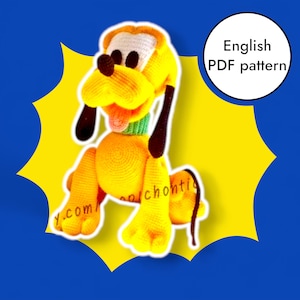 Patrón de crochet para perro Pluto: Amigurumi de 55 cm (Descarga en PDF)