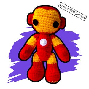 Iron Man Crochet Pattern: 6&quot; Amigurumi (PDF Download)
