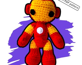 Iron Man Crochet Pattern: 6" Amigurumi (PDF Download)