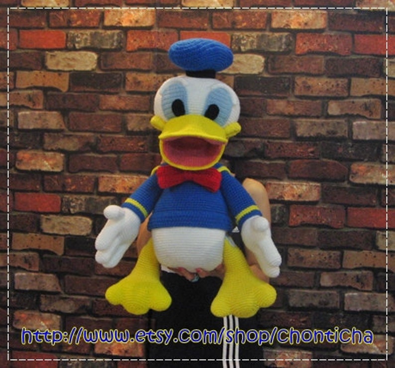 Giant Donald duck 30 inches PDF amigurumi crochet pattern | Etsy