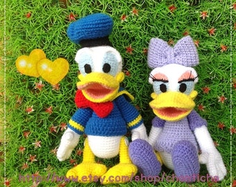 Donal duck and Daisy duck 8.5 inches - PDF amigurumi crochet pattern