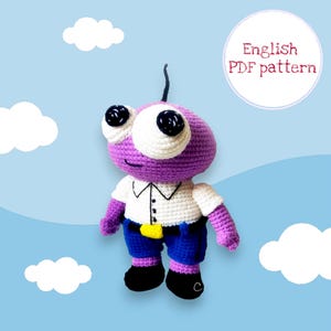 Smiling Friends PIM Crochet Pattern: 12&quot; Plush Doll (PDF Download)