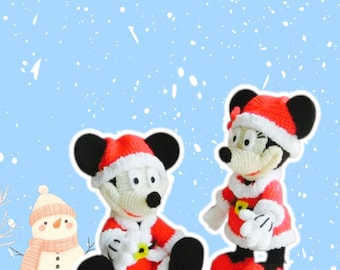 Mickey & Minnie Mouse Santa Crochet Pattern: 10&quot; Amigurumi Plush (PDF Download)