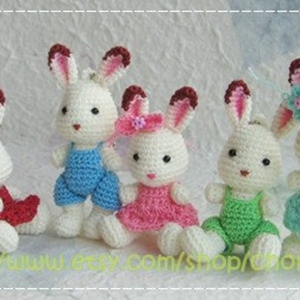 Mini Rabbit 2.5inches - PDF amigurumi crochet pattern