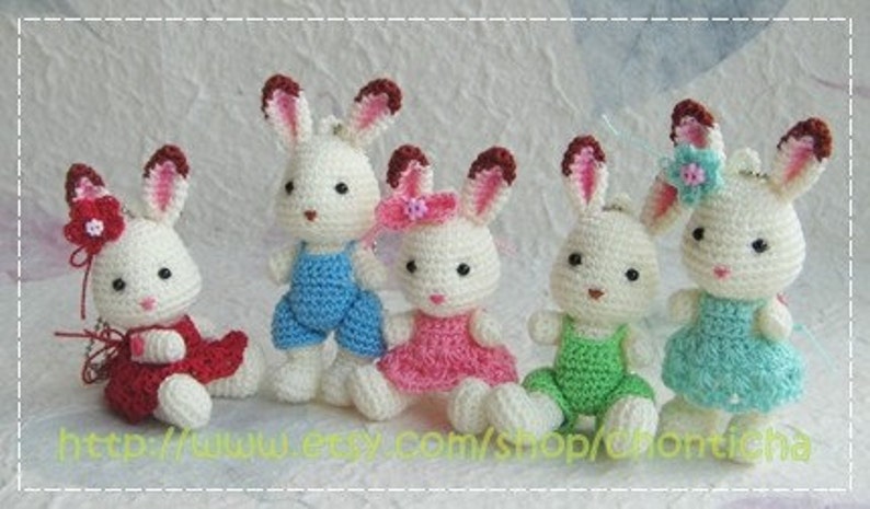 Mini Rabbit 2.5inches PDF amigurumi crochet pattern image 1