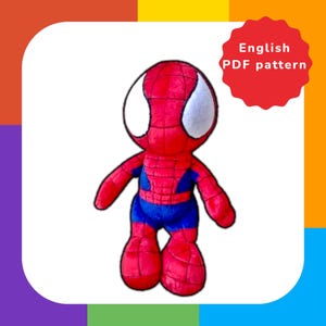 Spiderman Sewing Pattern PDF | 11.5 Inch Superhero Plush Doll Tutorial | DIY Toy Softie Digital Download