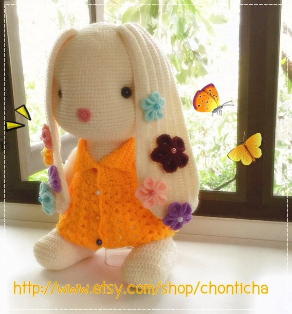 Flower Bunny 22inches Amigurumi Crochet Pattern | Etsy